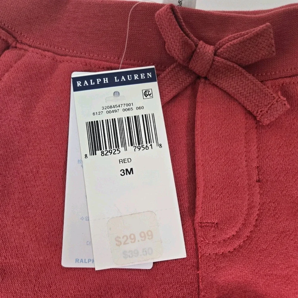 Polo Ralph Lauren Girl Shorts‎ Bear Surfer Red Size 3M NWT